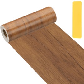 PATIKIL Wood Grain Repair Tape 6" x33', Self Adhesive Realistic Textured Repair Patch Peel and Stick Tape with Scraper for Floor Door Window Furniture Table Dark Brown Wood