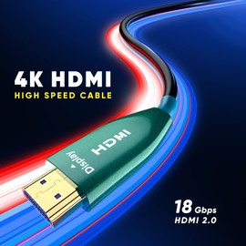Maximm 4K HDMI Cable 100 Foot High-Speed Fiber Optic 18Gbps 4K60Hz, Unidirectional 2160p, 1080p, HDCP 2.2, 3D ARC-Compatible