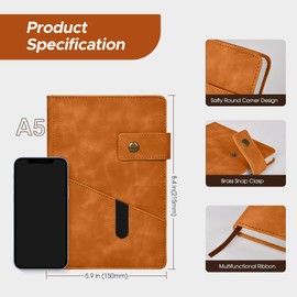 SIMDAO Notebook and Pen Gift Set, A5 Lined Leather Journal Notebook with Pen Gift Box Gift Bag, 200 Pages 100 Gsm Thick Ruled Paper, Personal Organiser Leather Journal, A5 Diary for Men Women,Brown