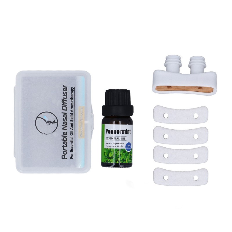 Aromatherapy Inhaler Tube Portable Silicone Nose Aroma Diffuser with 10ml