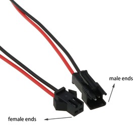 DGZZI 40PCS SM Connector SM 2Pin Jack Plug Male to Female Wire Connector Adapter 10CM (20pcs Male + 20pcs Female)