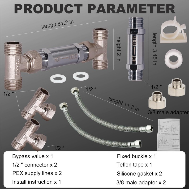 Sensor Valve Kit for Instant Hot Water Recirculating Pump Bypass