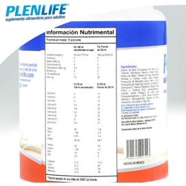 PLENLIFE Suplemento en polvo para adultos activos sabor vainilla - 454 gr