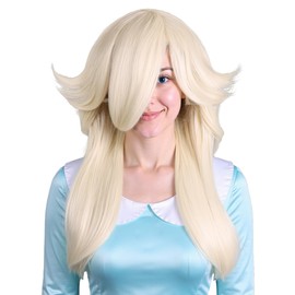 ColorGround Long Wavy Blonde Princess Cosplay Wig for Women Halloween Party Costume (Big Size)