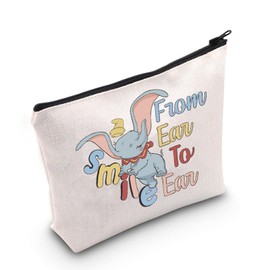 The Flying Elephant Gift Dumbo Smile from Ear to Ear Cosmetic Bag Elephant Lover Gift (Smile from Ear CA Bag)