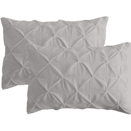 Bluemoon Homes Egyptian Cotton 800 Thread Count Pinch Pleated 2 Pillow Shams True Luxury Standard Pillow Shams, Super Soft Decorative Hotel Class Bedding (Standard, Silver Grey)