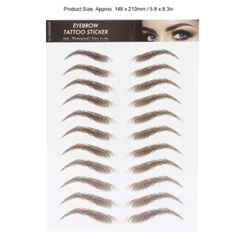 Pegatina de Transferencia de Cejas para Mujeres Pegatinas de Tatuaje de Cejas Temporales, Maquillaje 6D, Pegatinas de Transferencia de Tatuajes de Cejas Falsas, Parches Impermeables para Dar Forma(10)