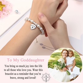 ORISPRE Goddaughter Gifts, Baptism First Communion Easter Gifts Decorations for Girl Goddaughter Birthday Confirmation Christmas Gifts Goddaughter Bracelet