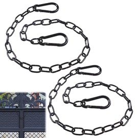 Metal Chain,2pcs Chain Lock,Gate Chain, Gate Chain Lock for Outdoor Fence Stainless Steel Gate Link Chain Lock Suitable for Outdoor Fences Pet Cages Horse Goat and Cattle Corral Supplies(80cm)