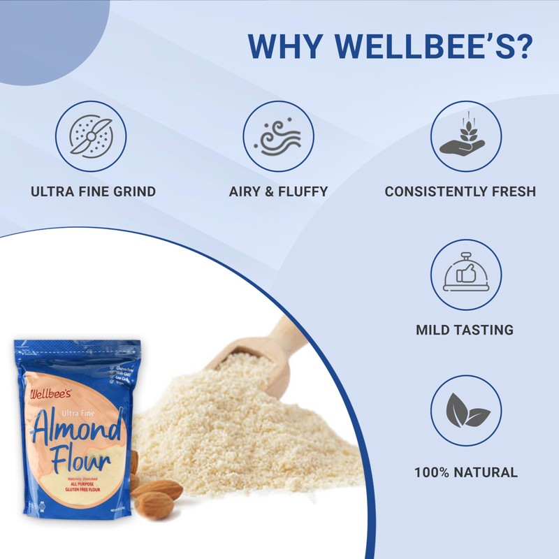 Wellbee's Almond Flour, Extra Fine, Gluten Free, Blanched, Low Carb,