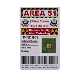 Area 51 ID Card Top Secret Badge Alien AREA 51 Card UFO Joke Funny Cards