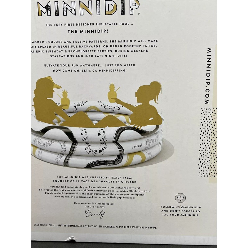 Minnidip The Signature Gilded Marble Luxe Inflatable Designer Pool 5.5’
