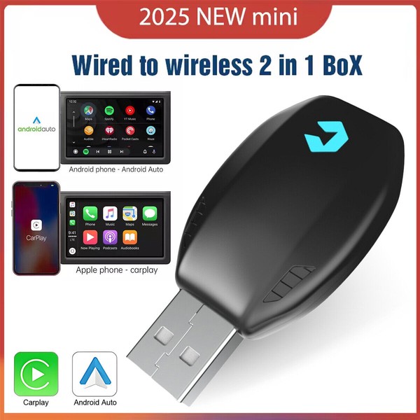 2in1 Wired to Wireless CarPlay Adapter & Android Auto Wireless