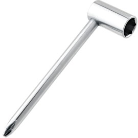 PAGOW Guitar Truss Rod Wrench 5/16" (8mm), Guitar Repair Adjustment Wrench with Cross Screwdriver - Silver (1 Pcs)