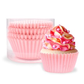 Cupcake Cases Paper, 100PCS Muffin Liners, Standard Cupcake Liners, Cupcake Wrappers Non Stick, Greaseproof Baking Muffin Cases, Cupcake Papers for Wedding Birthday Party Mother's Day (Pink)