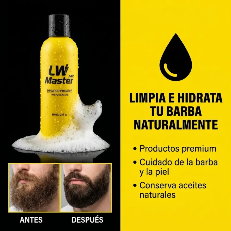 Kit para Barba LWMaster Profesional de 18 Piezas con Recortadora,