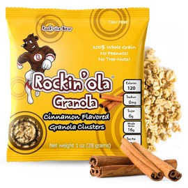 Rockin'Ola Granola Clusters, Quick Breakfast Snack, Allergen Free, No Artificial Flavors, Colors, or Preservatives (Cinnamon)