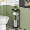 Narrow Side Toilet Paper Holder with Storage Rack - Freestanding