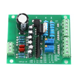Stereo VU Meter Driver Board, AC 12V Stereo VU Meter Driver Board Amplifier DB Audio Level Meter, Double Sided Circuit Board, Stereo Jack Cables