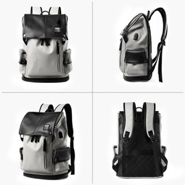 MATE ELAN Vintage Leather Backpack Fit 15.6 inch Laptop Waterproof Large School Casual Bookbag Work College Travel Smooth Zipper Backpack Men Father's Day