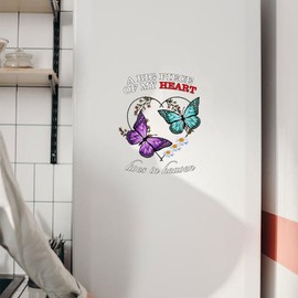 A Big Piece of My Heart Lives in Heaven Decal for Anniversary Day Gifts, 2024 Butterfly Car Sticker Decal Butterfly Lover Gifts Car Decals for Laptop Wall Car Window Decor Funny Vehicle Decal Sticker