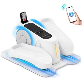 Music Under Desk Elliptical Exercise Machine, Electric Ellipse Leg Exerciser as Seen on Tv for Seniors with 12 Adj Speed, Quiet Portable Seated Pedal Exerciser Fully Assembled, Remote Control