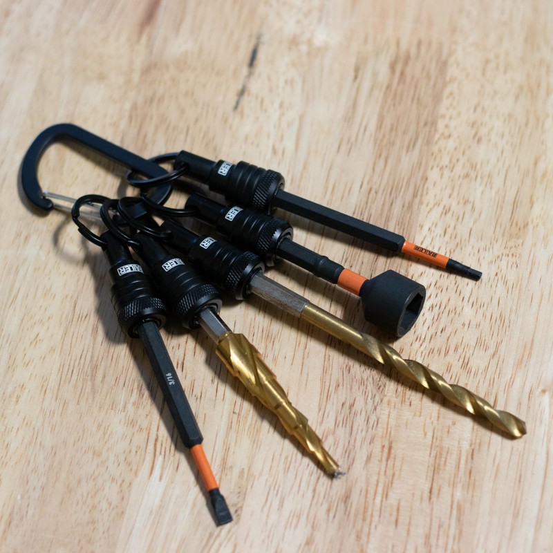 Railer Bit Holder Keychain 5pc - 1/4 inch Hex Shank