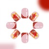 Fall Press on Nails Short Square Fake Nails with Orange