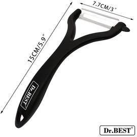 Dr.BEST Y-Shape Peeler Slicer,Vegetable Fruit Peeler Slicer,One Piece Design,Ergonomical Grip,Black/Black