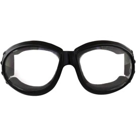 Global Vision 3 Pairs of Eliminator Padded Motorcycle Goggles Black Frames Clear G-Tech Red & Blue Mirror Lenses