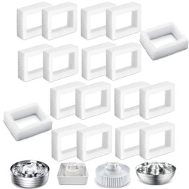 Qzbhct 14 Pack Pre-Filter Sponge Foam for Wonder Creature 360 Stainless Steel Cat Fountain Round and Square 2L/67oz Round Stainless Steel Water Pump