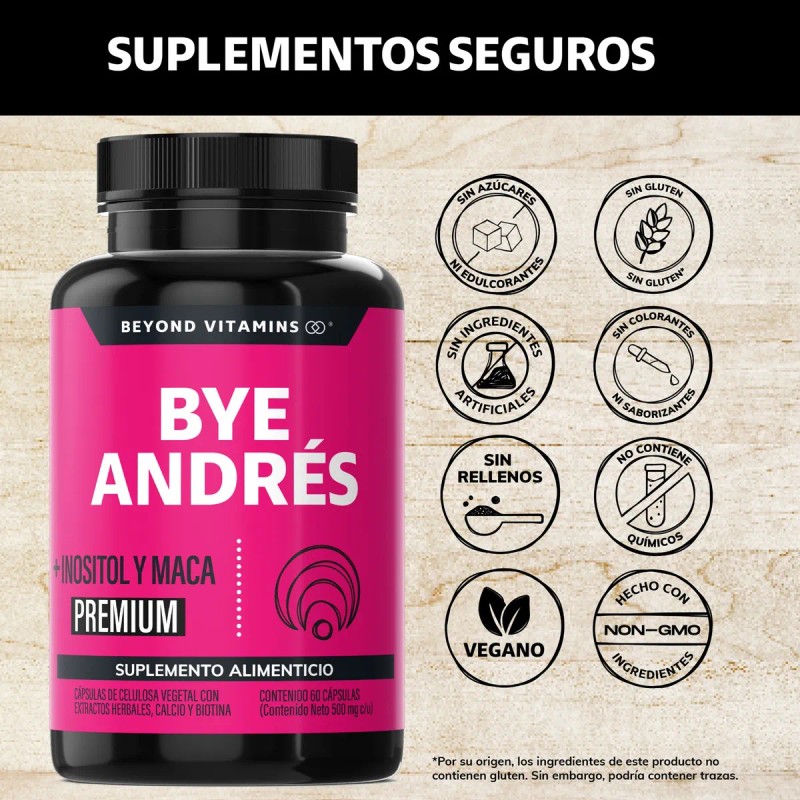 Bye Andrs Premium Con Inositol Capsulas, Maca, Isoflavonas De Soya,