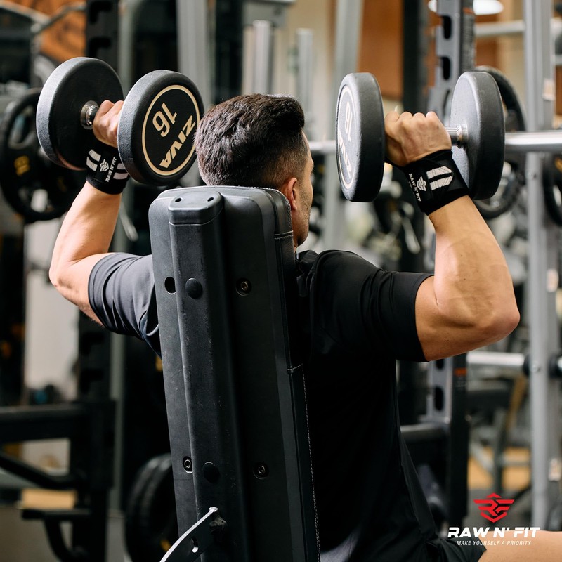 RAW N' FIT MAKE YOURSELF A PRIORITY muñequeras Gym (Black/White)