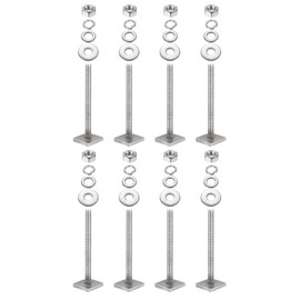 PATIKIL T Slot Bolts M6 x 65mm, 8 Set Square Head T Bolts Roof Rack Stainless Steel T Track Bolts with Nut Washers for Bike Ski Kayak Rack