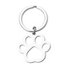Paw Print Keychain for Women Men Stainless Steel Dog Cat