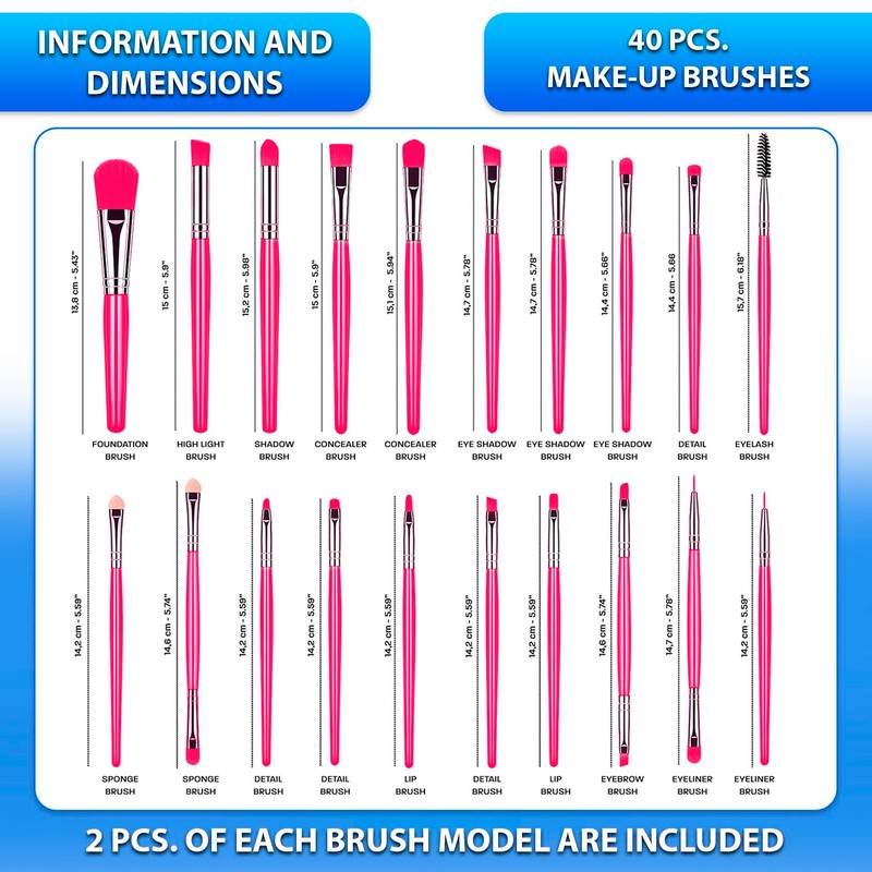 Professional Makeup Brushes Set 40 Pieces Quality Bristles Makeup Brushes