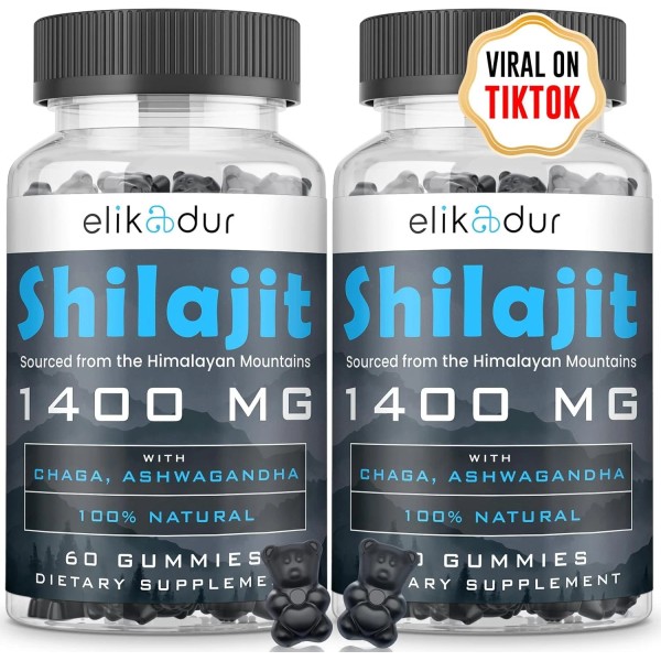 Elikadur 84,000 MG Shilajit Gummies, Organic Gummies 60 Count (Pack