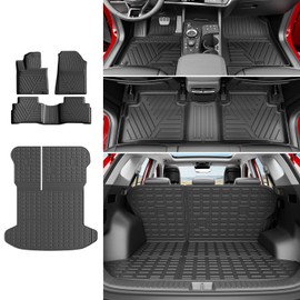 powoq Floor Mat Compatible with 2023-2026 Kia Sportage Fuel Cargo Liner with Backrest Mat TPE Replacement for 2023-2026 Kia Sportage Accessories (Trunk Mat with Backrest Mat+Floor Mat)