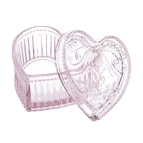 Gaolinci Gaolinci Crystal Glass Heart-Shaped Storage Box Embossed Jewelry Box