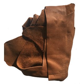 Premium Genuine Leather Scraps - Large Leather Pieces for Crafting - 2 LBS Brown - Beige - 2-8 Pieces
