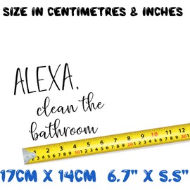 Hatcherabilia Alexa, Clean The Bathroom Cute Stickers - Bathroom Wall Stickers - Funny Toilet Sticker - Bathroom Decorations - Vinyl Stickers - Wall Decals - Wall Art for Bathroom (Medium, Black)