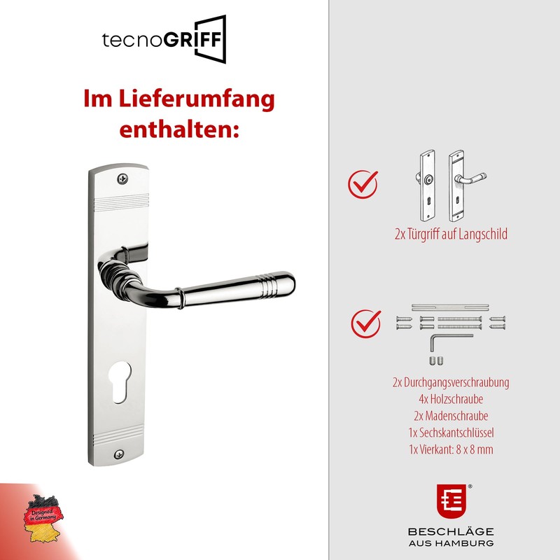 Beschläge Hamburg Emily Art 70-09 MPN PVD PZ Door Handles