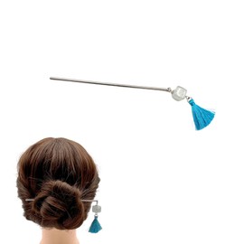 EZ PEACH Hair Claw Stick, Hair Stick, Single Hair Accessory, Yukata, Yukata, Wedding, Kimono, Coming-of-Age Ceremony, Recital (Swaying/Lapis)