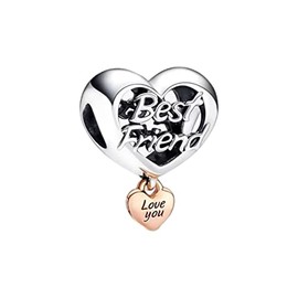 BEEUVIP Love you Best Friend Charm 925 Sterling Silver Bead for Charm Bracelets and Necklaces, Birthday Mothers Day Jewelry Gifts Women