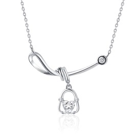 Minimalist Necklace for Women 925 Sterling Silver Stethoscope Necklace with April Birthstone Cubic Zirconia Diamond Crystals from Austria, Graduation Gifts Medical Pendant Jewelry for Doctor Nurse Medical Student RN