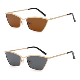 LOOKALEIDOSCOPE Metal Polarized Sunglasses for Men Women UV 400 (BRWON-GREY)