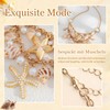 Cosswe Starfish Shell Beads Necklace Sea Star Shell Beads Chain