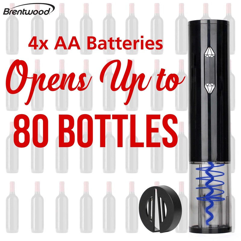 BRENTWOOD WA-2004BK Portable Wine Bottle Opener with Foil Cutter