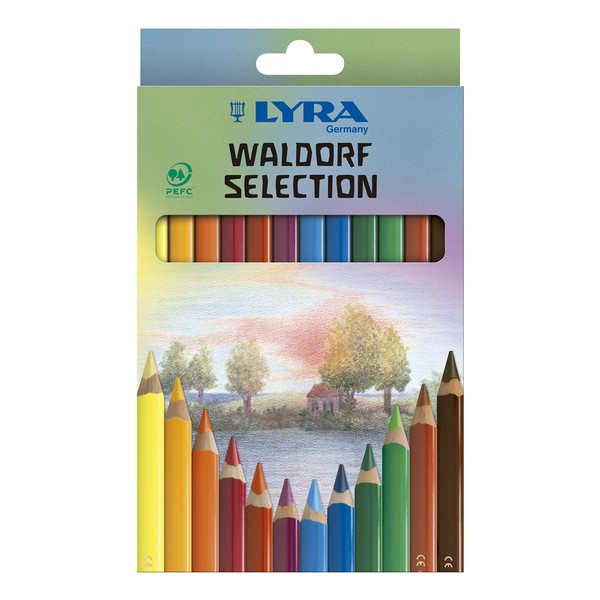 LYRA Super Ferby Waldorf Wooden Chunky Colouring Pencils, 12 Assorted