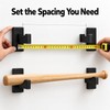 2-Piece Wooden Wall-Mount Baseball Bat Holder Display Rack with Soft